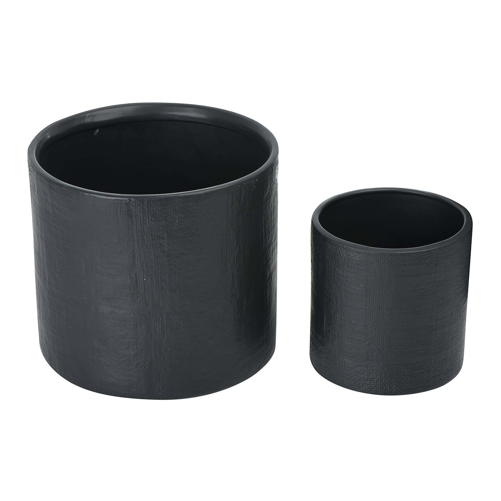 Hello Honey® Stoneware Planters with Embossed Cross Hatch Texture Set